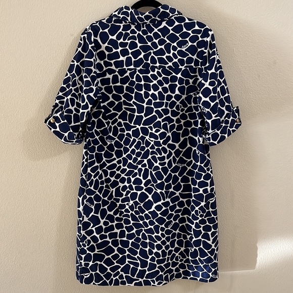 Lilly Pulitzer Dade Shirt Dress Women Sz 10 Navy Hyde Giraffe Animal Print Shift - Picture 13 of 13